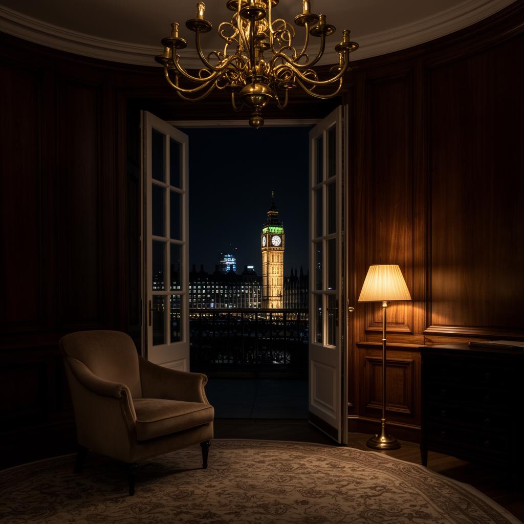Luxury suite with London skyline